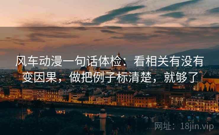 风车动漫一句话体检：看相关有没有变因果，做把例子标清楚，就够了  第2张
