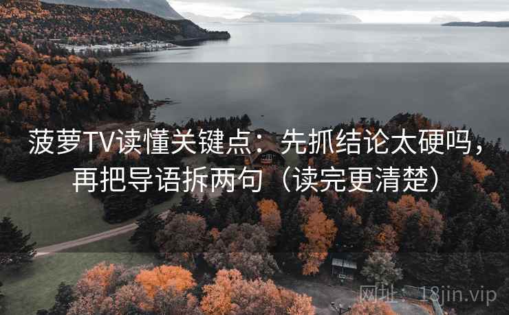 菠萝TV读懂关键点：先抓结论太硬吗，再把导语拆两句（读完更清楚）  第2张