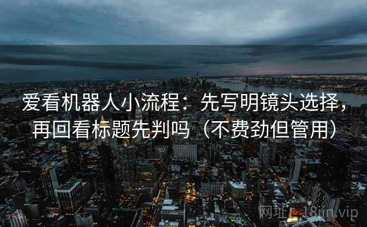 爱看机器人小流程：先写明镜头选择，再回看标题先判吗（不费劲但管用）  第2张